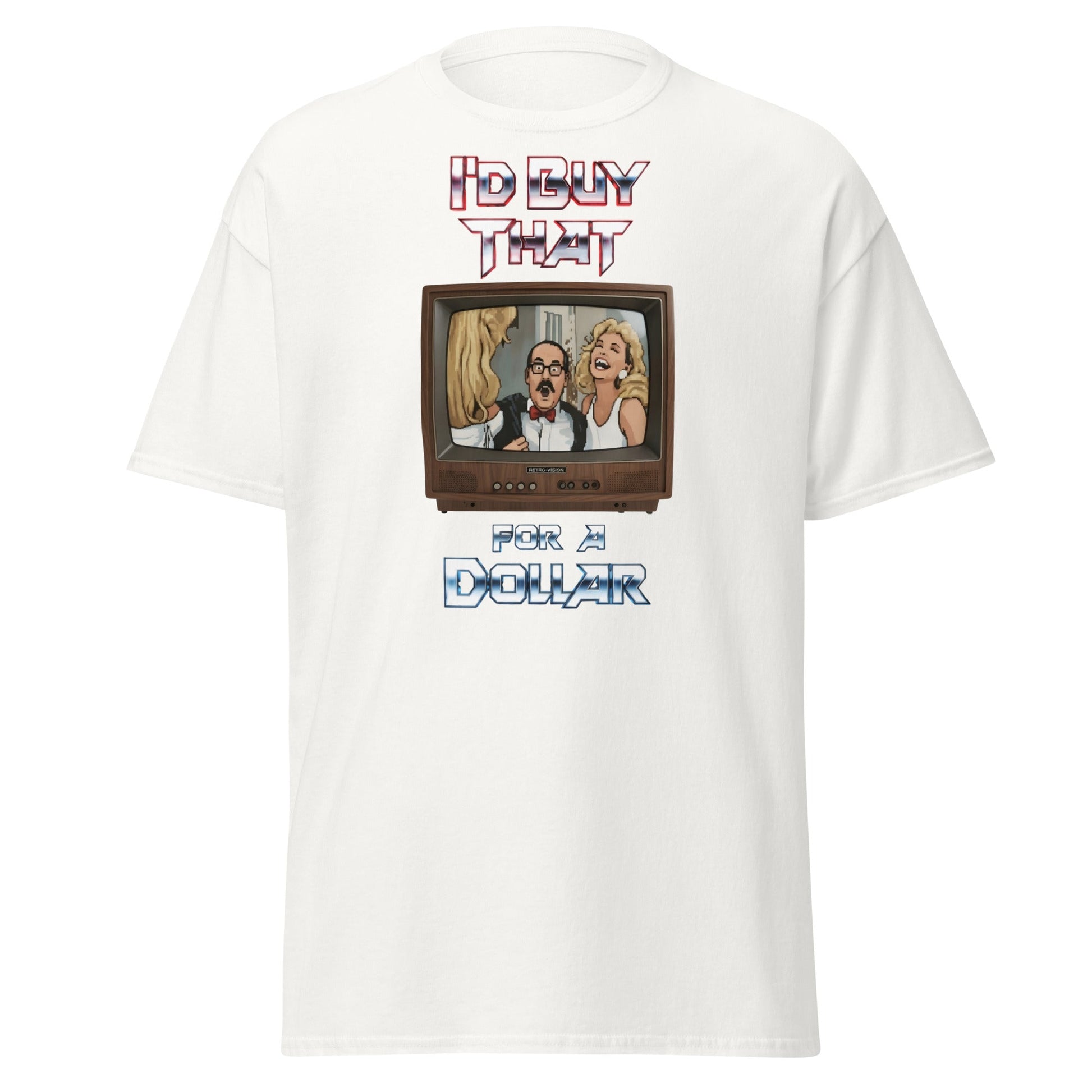I’d Buy That For A Dollar Retro TV T-Shirt - White - T-Shirts Online