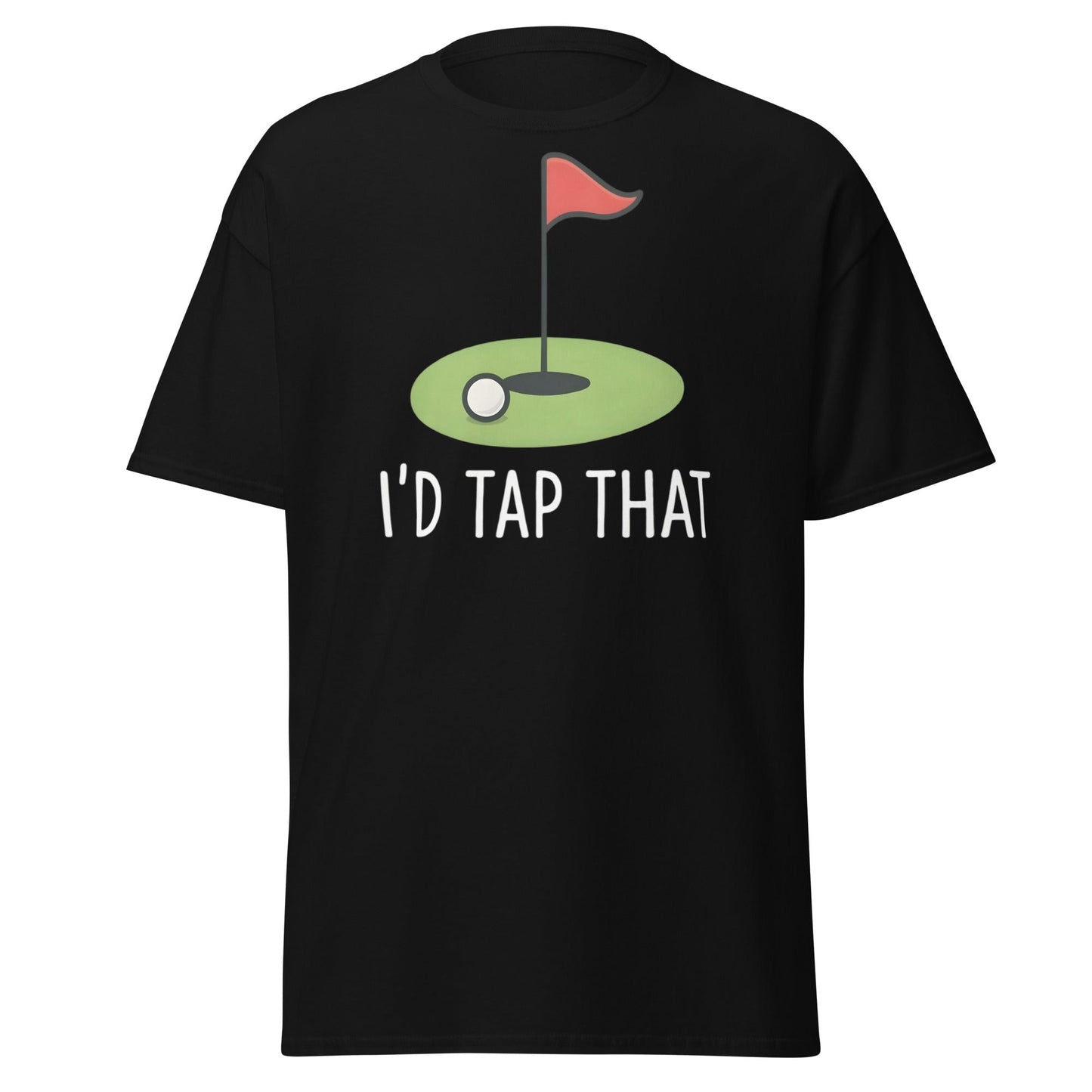 I'd Tap That Golf T-Shirt - Funny Putter Adult Humor Tee - Black - T-Shirts Online