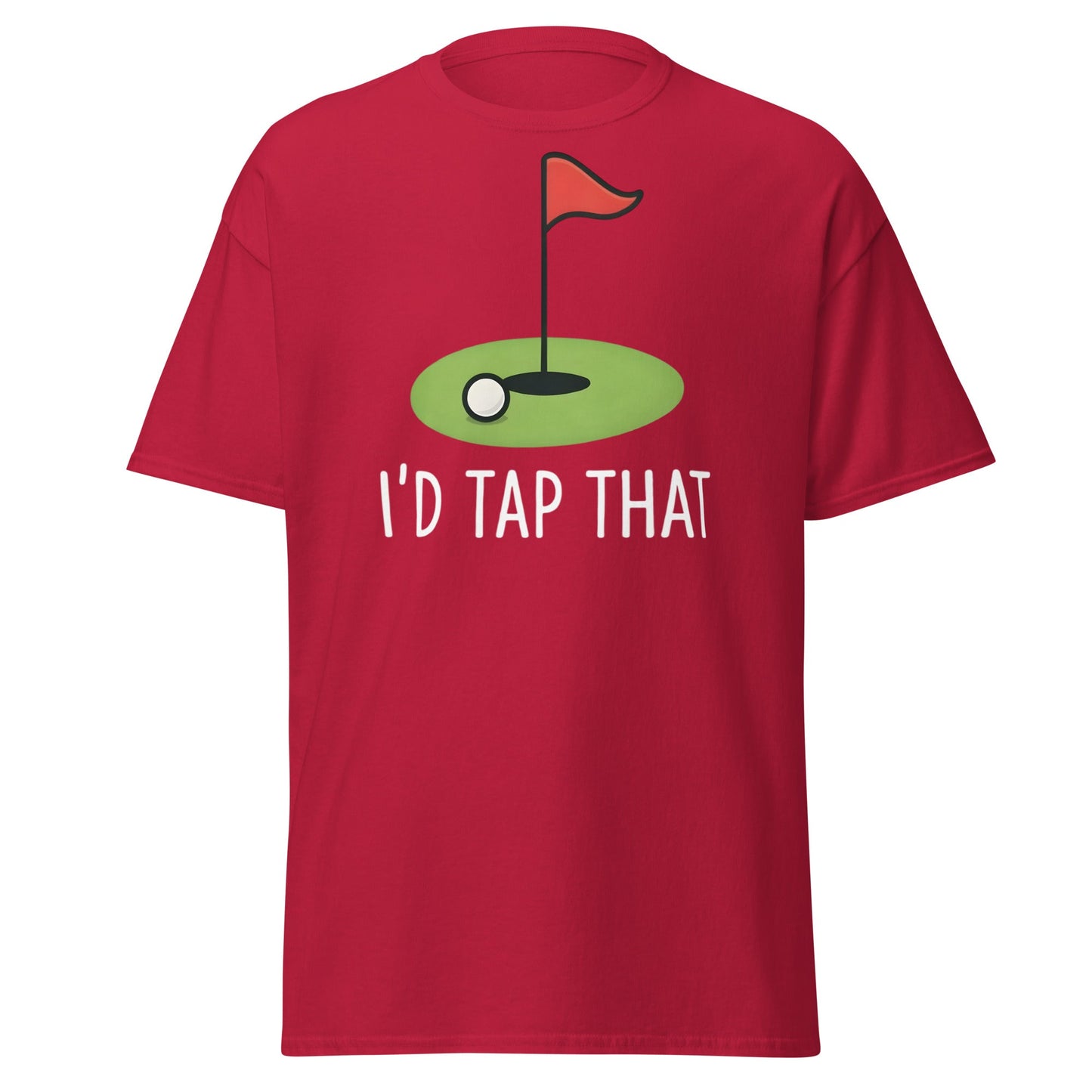 I'd Tap That Golf T-Shirt - Funny Putter Adult Humor Tee - Cardinal - T-Shirts Online