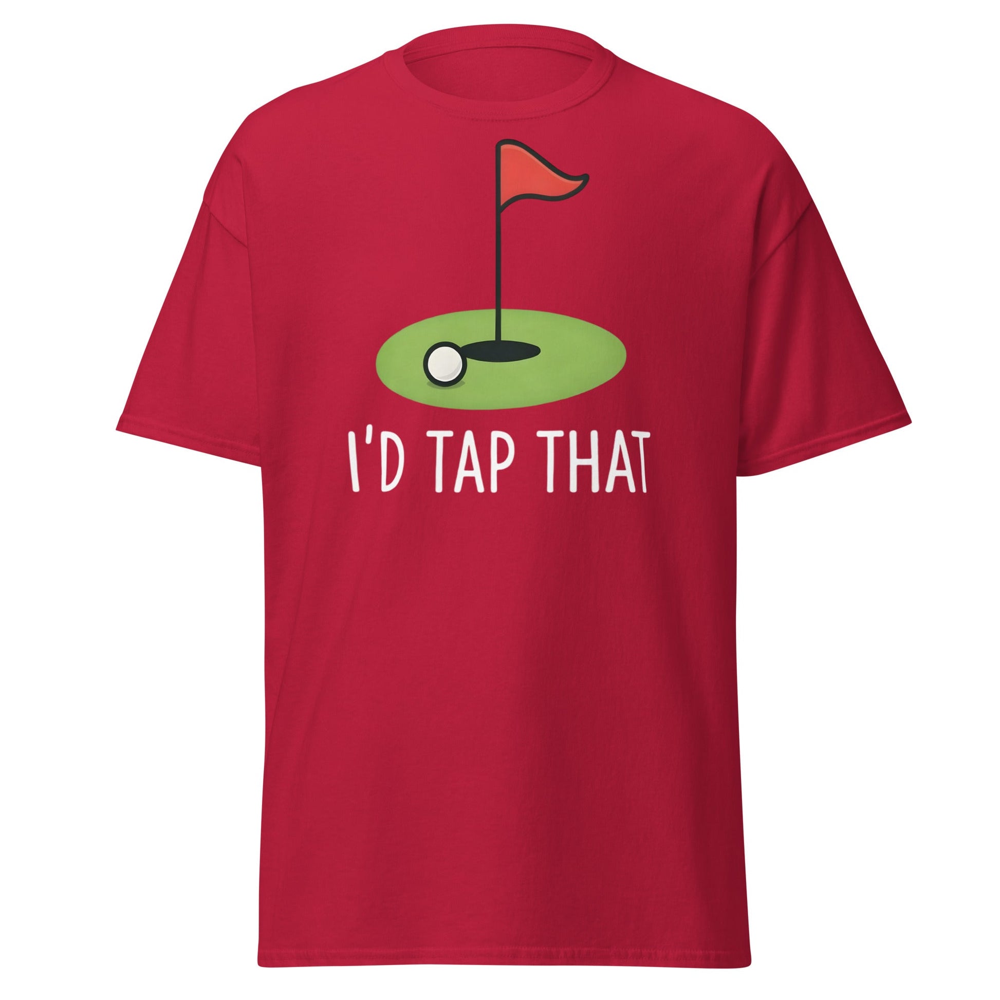 I'd Tap That Golf T-Shirt - Funny Putter Adult Humor Tee - Cardinal - T-Shirts Online