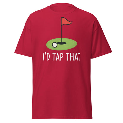 I'd Tap That Golf T-Shirt - Funny Putter Adult Humor Tee - Cardinal - T-Shirts Online