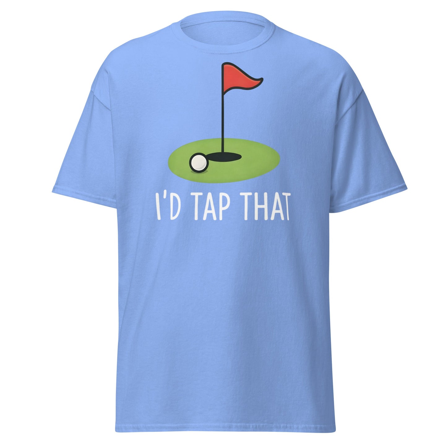I'd Tap That Golf T-Shirt - Funny Putter Adult Humor Tee - Carolina Blue - T-Shirts Online