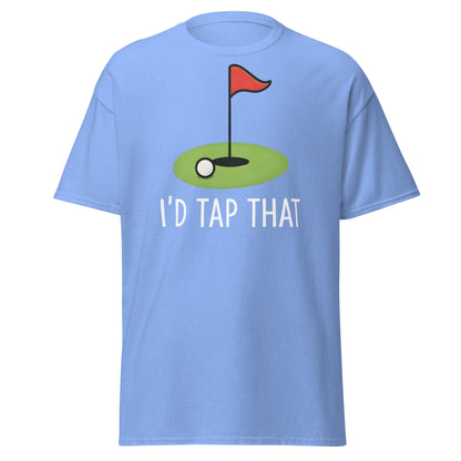 I'd Tap That Golf T-Shirt - Funny Putter Adult Humor Tee - Carolina Blue - T-Shirts Online