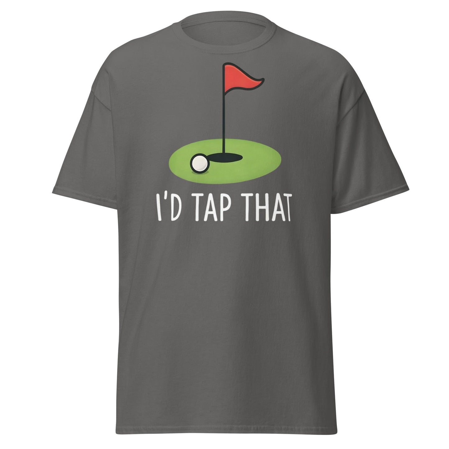 I'd Tap That Golf T-Shirt - Funny Putter Adult Humor Tee - Charcoal - T-Shirts Online