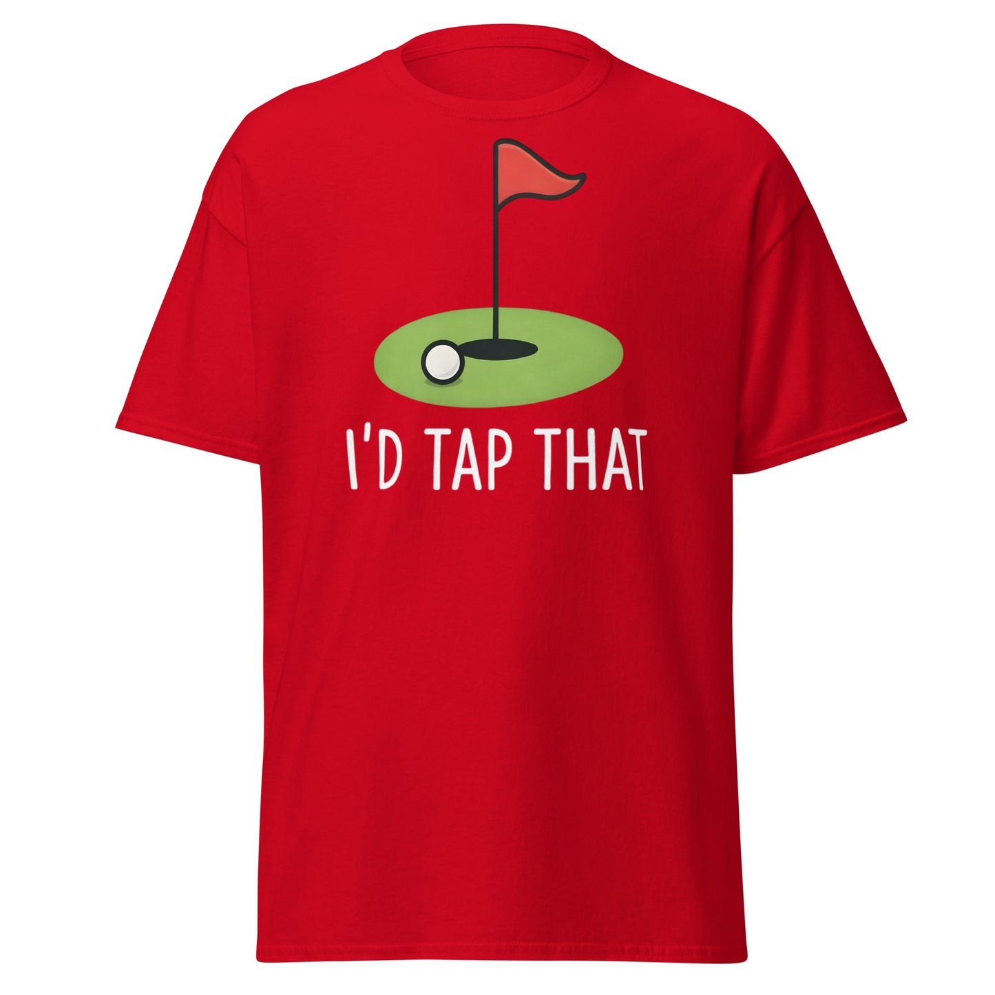 I'd Tap That Golf T-Shirt - Funny Putter Adult Humor Tee - Red - T-Shirts Online