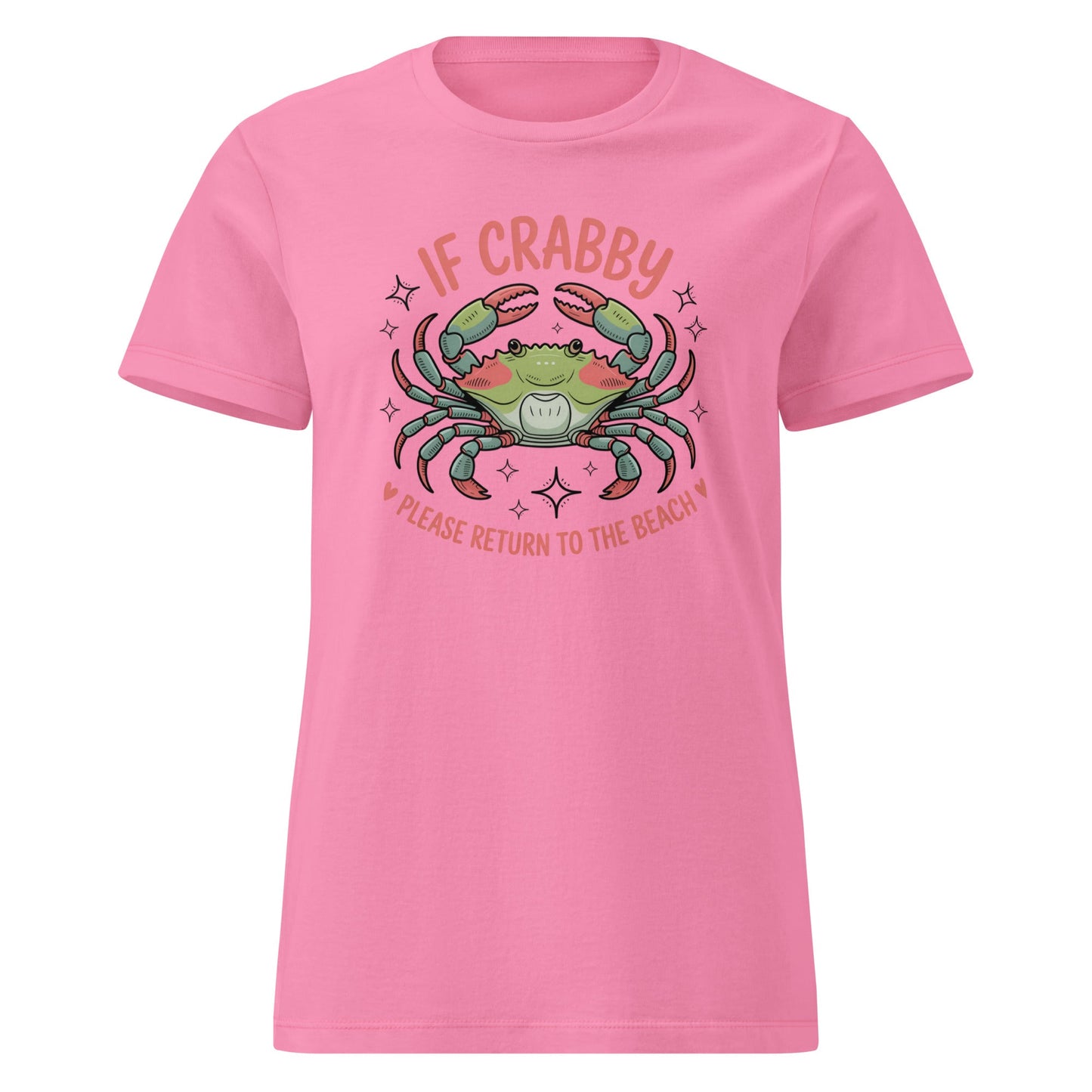 If Crabby Return to Beach T-Shirt | Softstyle Womens Tee - Azalea - T-Shirts Online