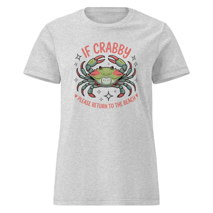 If Crabby Return to Beach T-Shirt | Softstyle Womens Tee - RS Sport Grey - T-Shirts Online