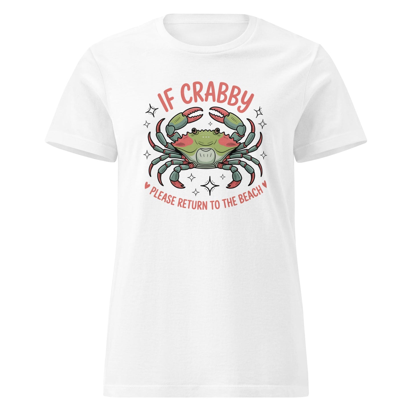 If Crabby Return to Beach T-Shirt | Softstyle Womens Tee - White - T-Shirts Online