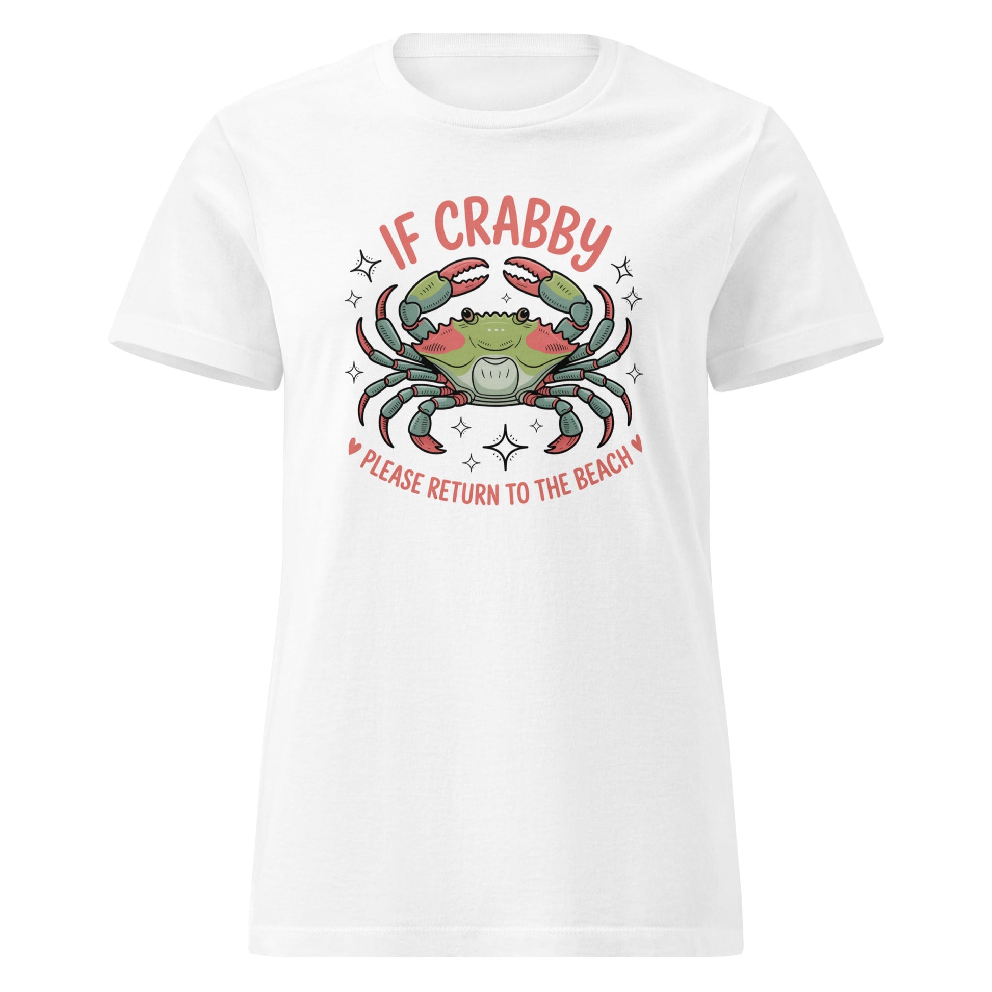 If Crabby Return to Beach T-Shirt | Softstyle Womens Tee - White - T-Shirts Online