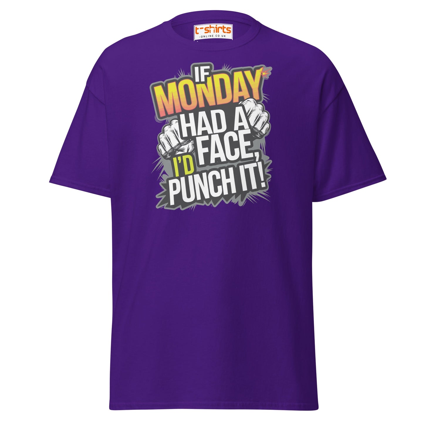 If Monday Had a Face T-Shirt | Funny Work Humor Tee - Purple - T-Shirts Online