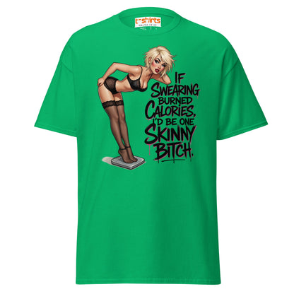 If Swearing Burned Calories Shirt - Funny Pin - Up Tee - Irish Green - T-Shirts Online