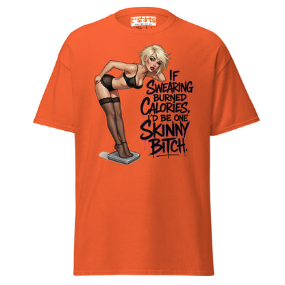 If Swearing Burned Calories Shirt - Funny Pin - Up Tee - Orange - T-Shirts Online