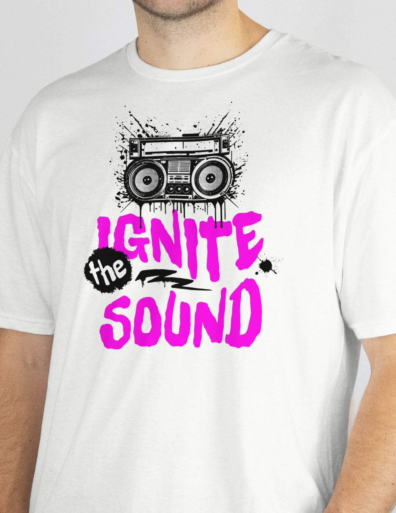 Ignite the Sound T-Shirt | Graphic Music Tee - Black - T-Shirts Online