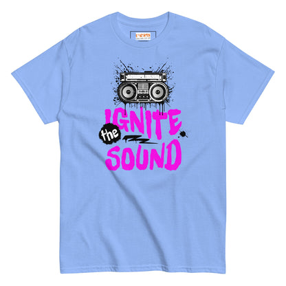 Ignite the Sound T-Shirt | Graphic Music Tee - Carolina Blue - T-Shirts Online