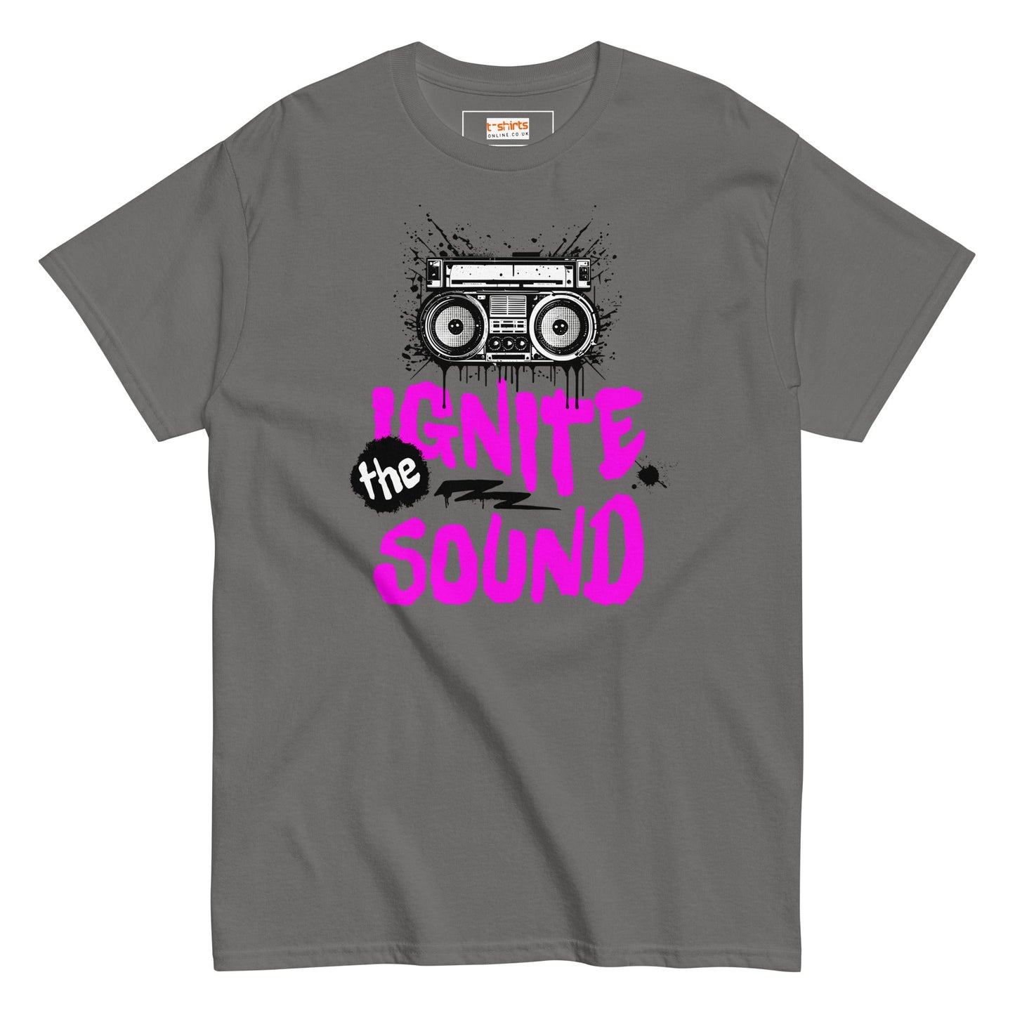Ignite the Sound T-Shirt | Graphic Music Tee - Charcoal - T-Shirts Online