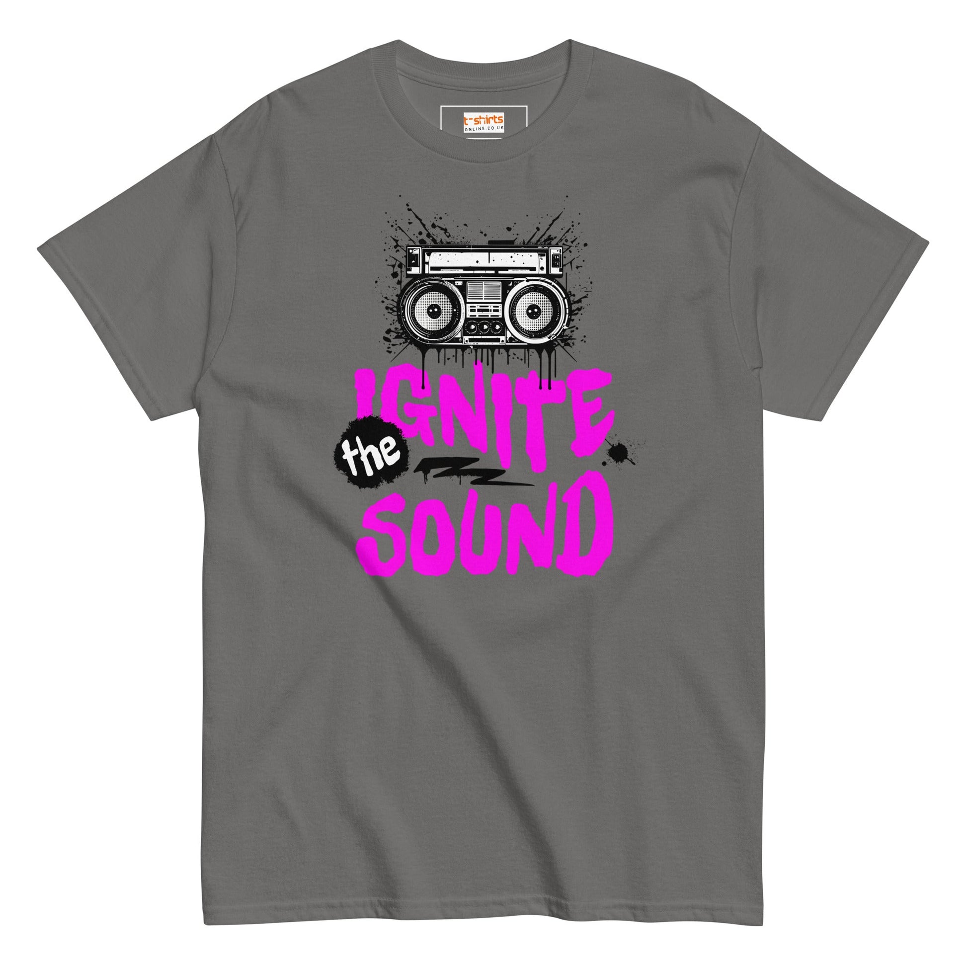 Ignite the Sound T-Shirt | Graphic Music Tee - Charcoal - T-Shirts Online