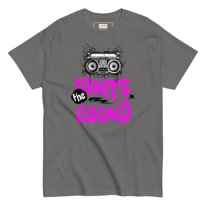 Ignite the Sound T-Shirt | Graphic Music Tee - Charcoal - T-Shirts Online
