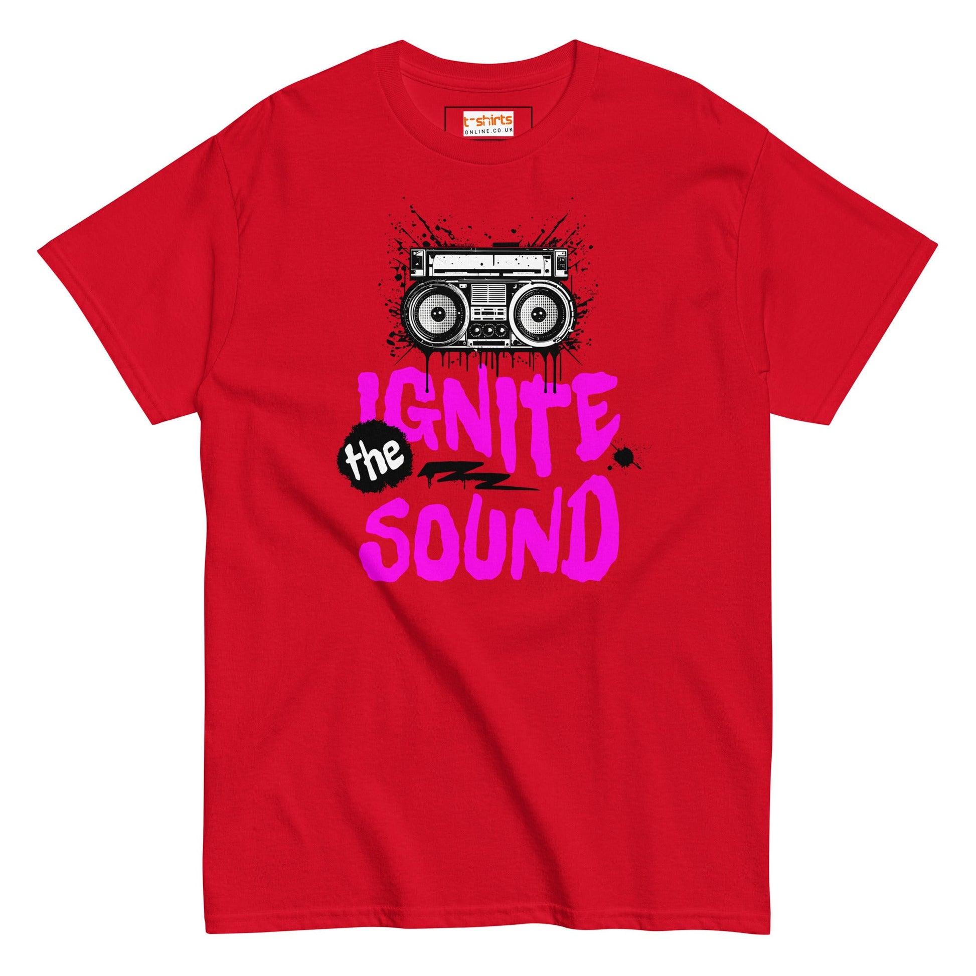 Ignite the Sound T-Shirt | Graphic Music Tee - Red - T-Shirts Online
