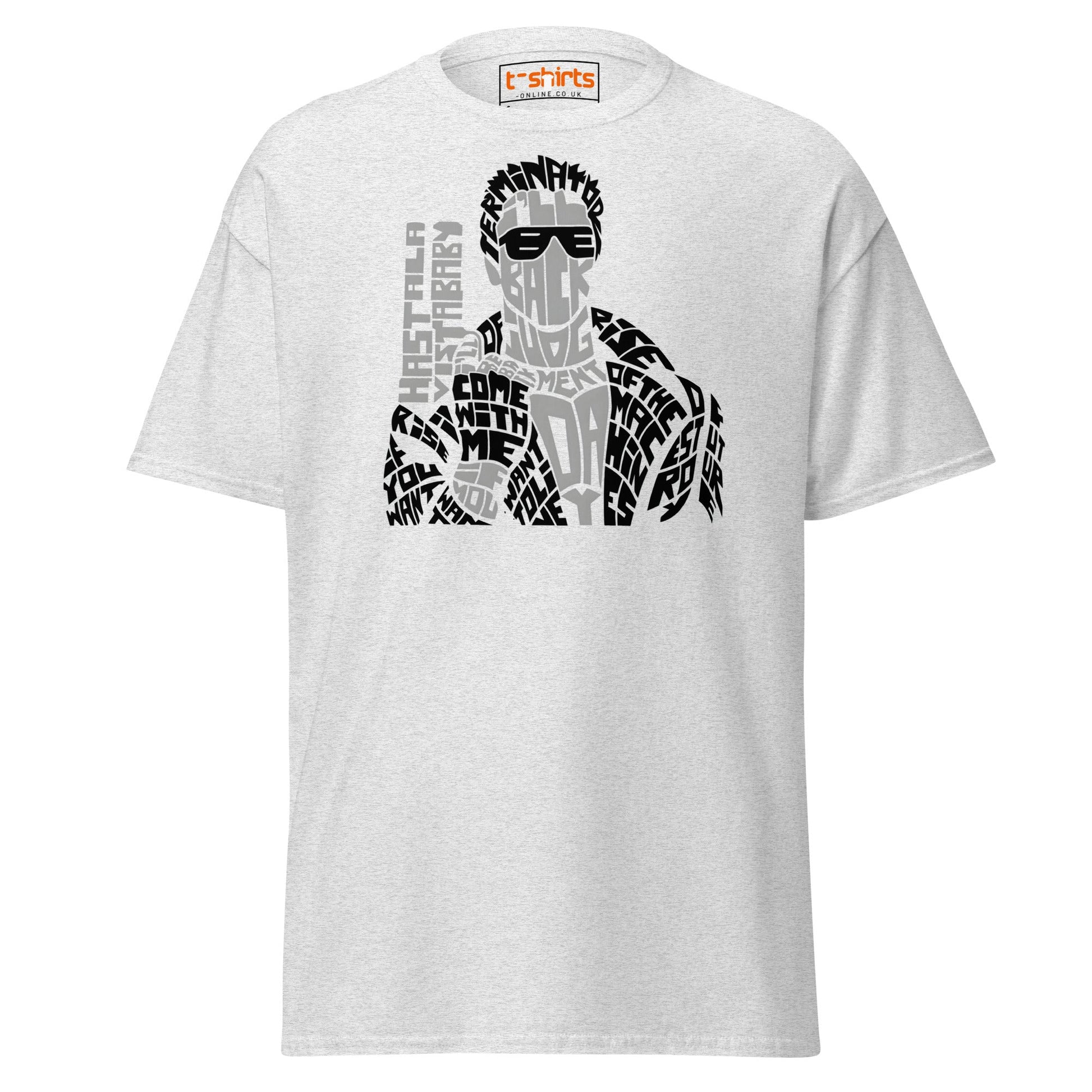 I’ll Be Back T-Shirt | Iconic Movie Quote Typography Tee - Ash - T-Shirts Online