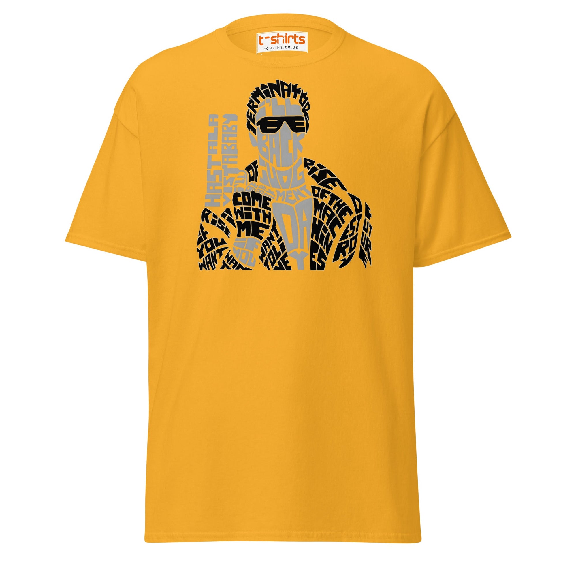 I’ll Be Back T-Shirt | Iconic Movie Quote Typography Tee - Gold - T-Shirts Online