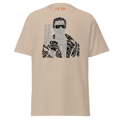 I’ll Be Back T-Shirt | Iconic Movie Quote Typography Tee - Sand - T-Shirts Online