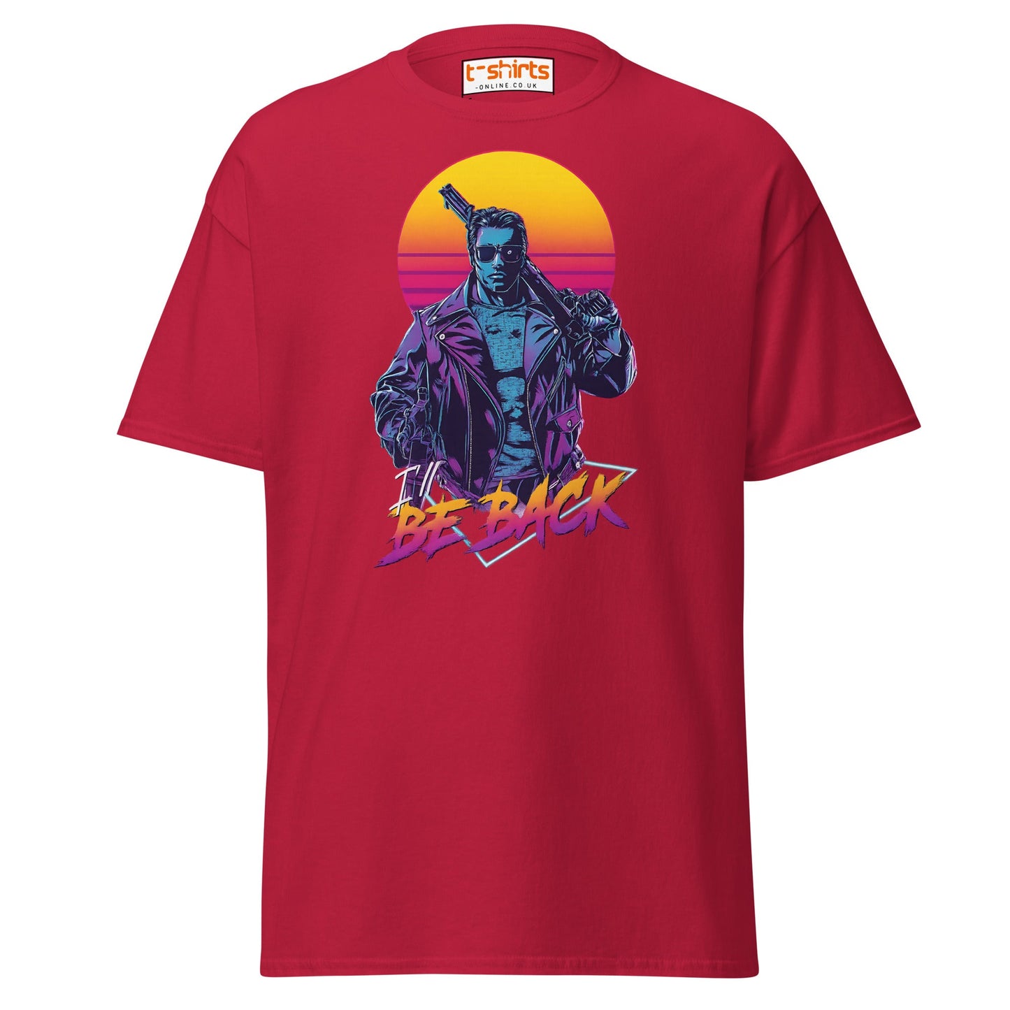 I’ll Be Back T-Shirt – Retro Neon Cyberpunk Tee - Cardinal - T-Shirts Online