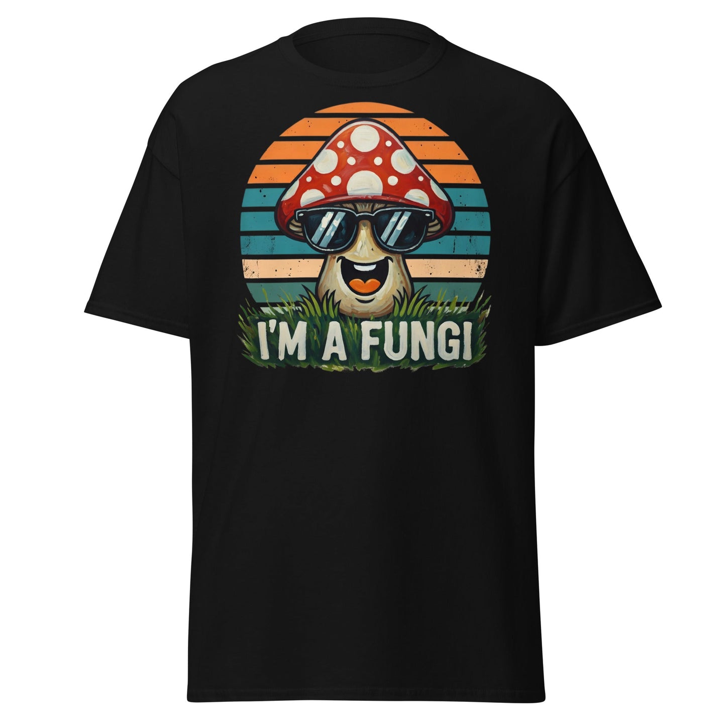 I'm A Fungi T-Shirt | Funny Mushroom Pun Tee - Black - T-Shirts Online