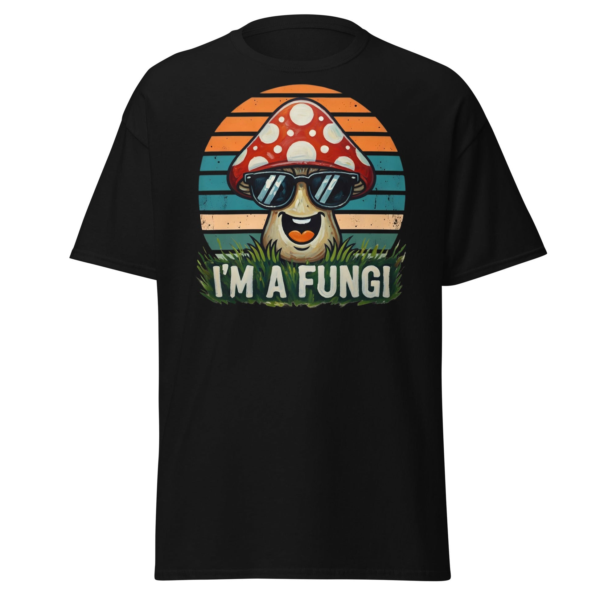 I'm A Fungi T-Shirt | Funny Mushroom Pun Tee - Black - T-Shirts Online