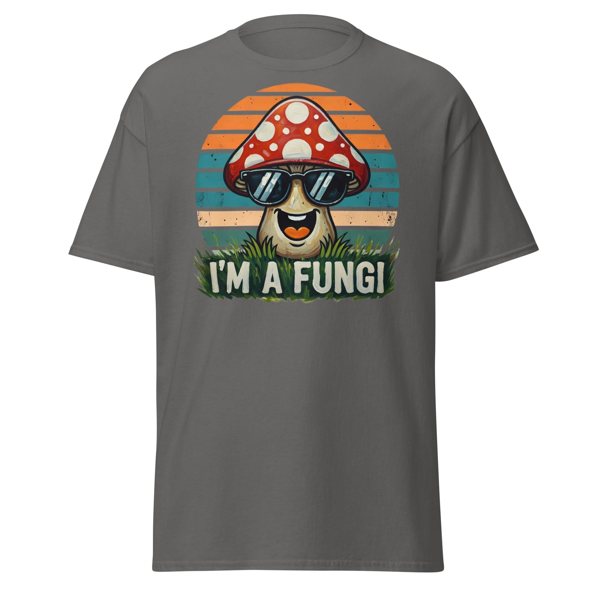 I'm A Fungi T-Shirt | Funny Mushroom Pun Tee - Charcoal - T-Shirts Online