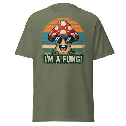I'm A Fungi T-Shirt | Funny Mushroom Pun Tee - Military Green - T-Shirts Online