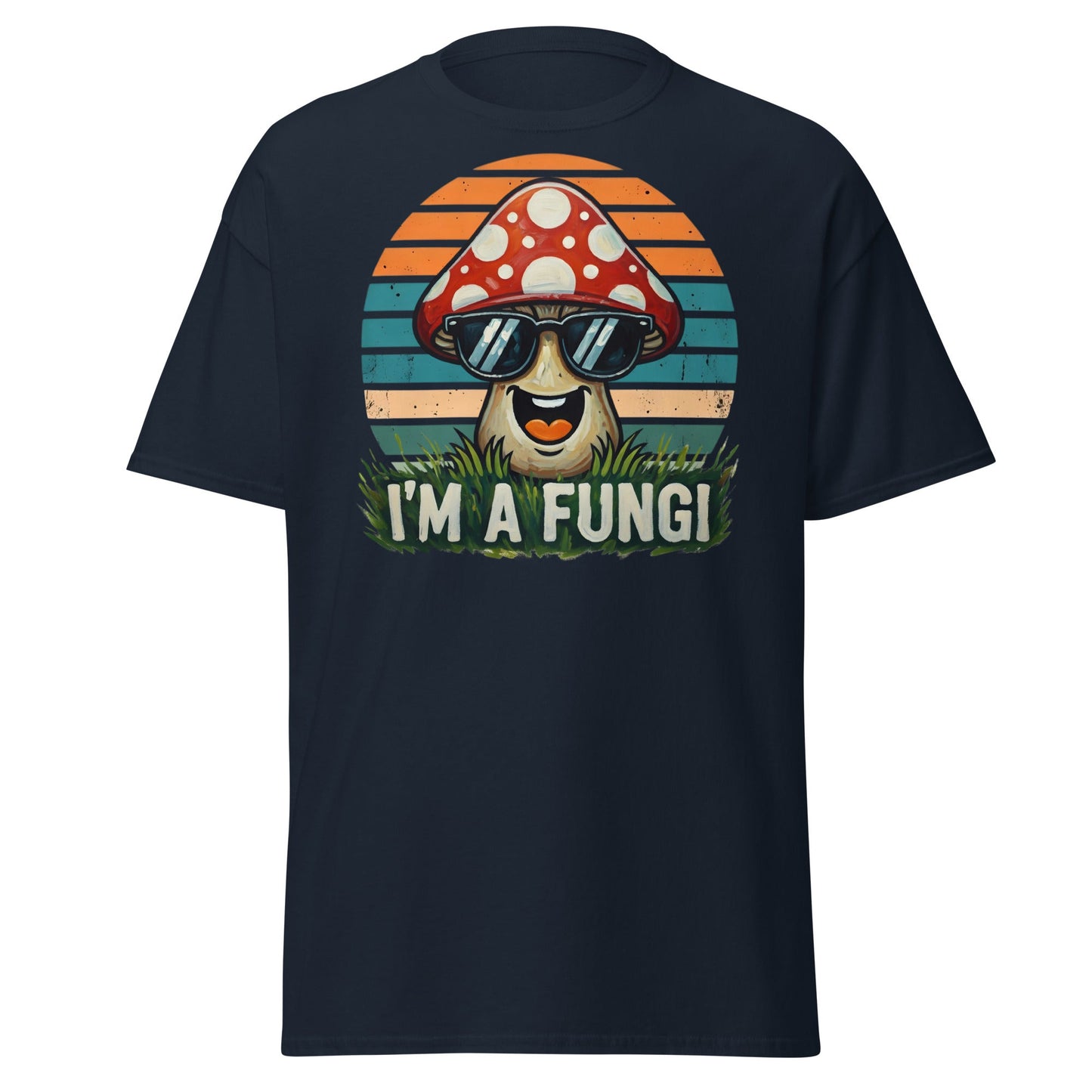 I'm A Fungi T-Shirt | Funny Mushroom Pun Tee - Navy - T-Shirts Online