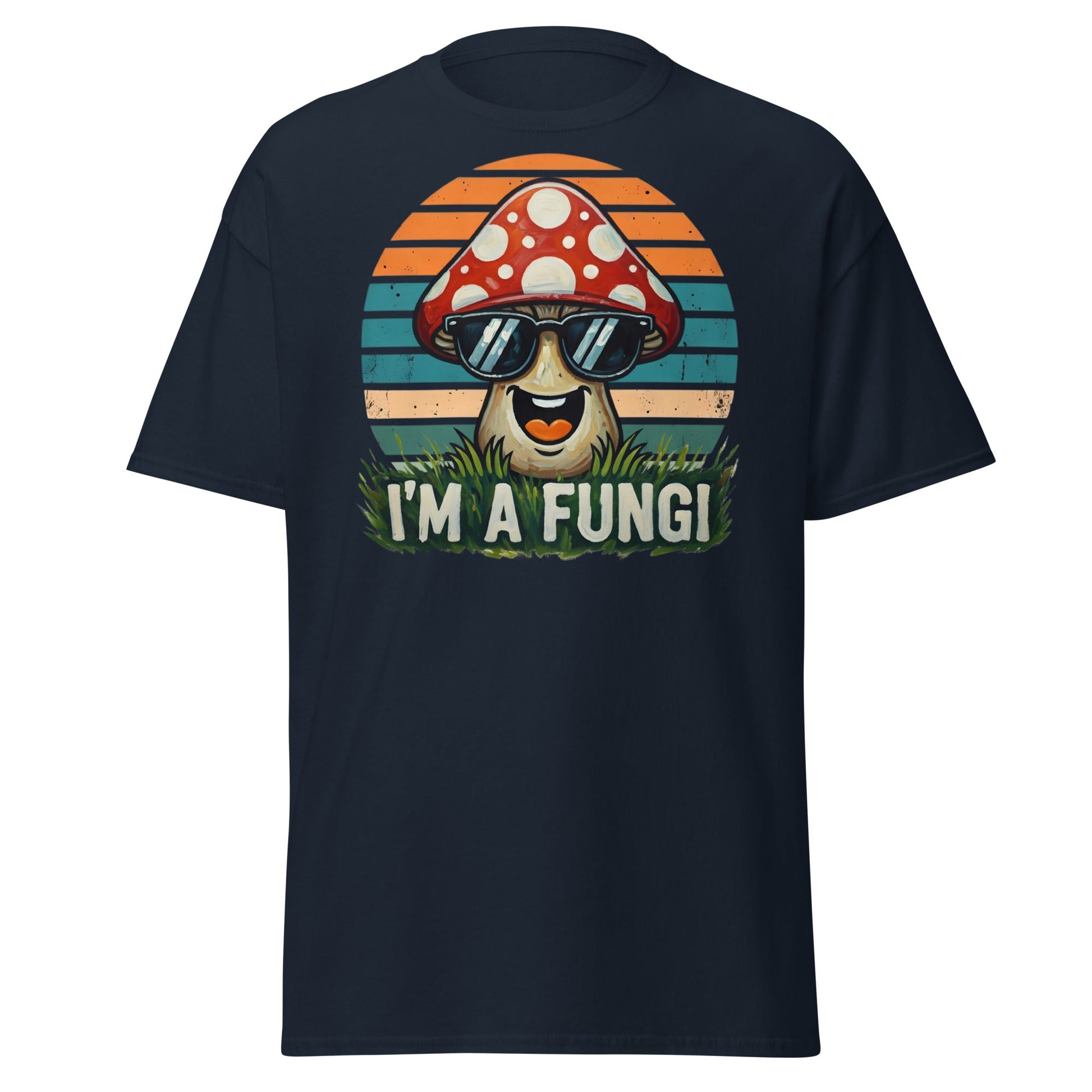 I'm A Fungi T-Shirt | Funny Mushroom Pun Tee - Navy - T-Shirts Online