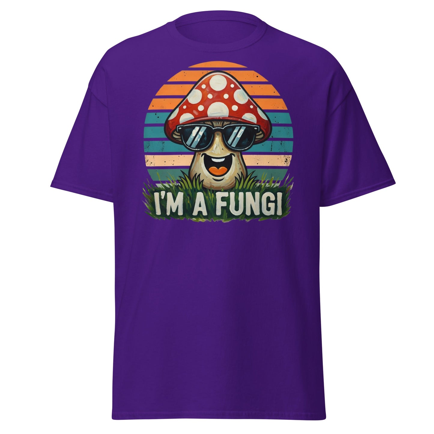 I'm A Fungi T-Shirt | Funny Mushroom Pun Tee - Purple - T-Shirts Online