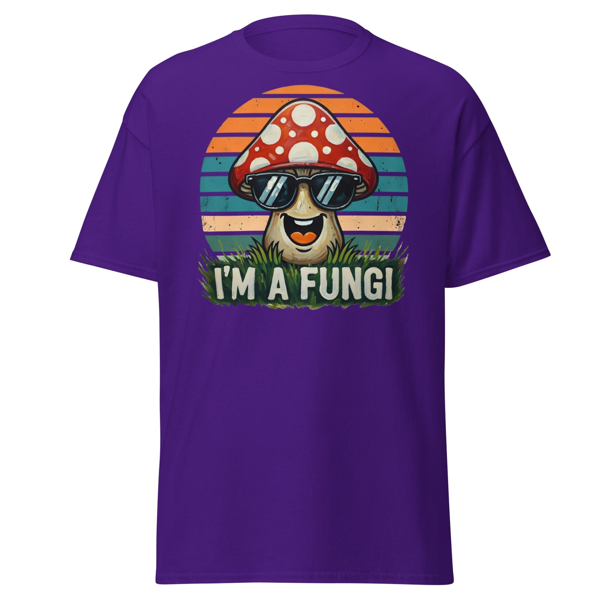 I'm A Fungi T-Shirt | Funny Mushroom Pun Tee - Purple - T-Shirts Online