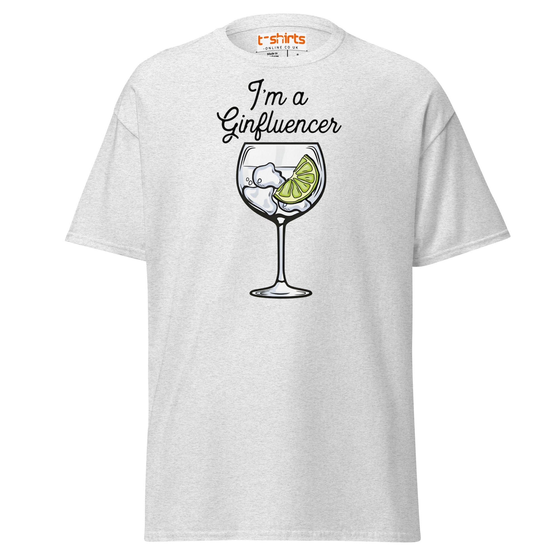 I'm A GINfluencer T-Shirt | Funny Gin Lover Gift Tee - Ash - T-Shirts Online