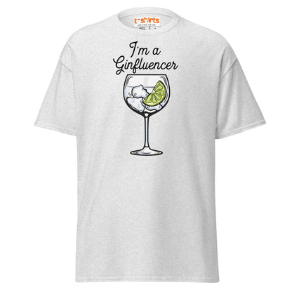 I'm A GINfluencer T-Shirt | Funny Gin Lover Gift Tee - Ash - T-Shirts Online