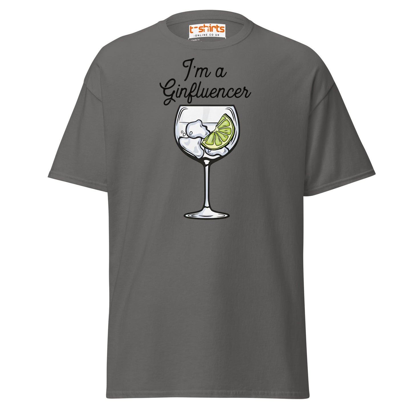 I'm A GINfluencer T-Shirt | Funny Gin Lover Gift Tee - Charcoal - T-Shirts Online