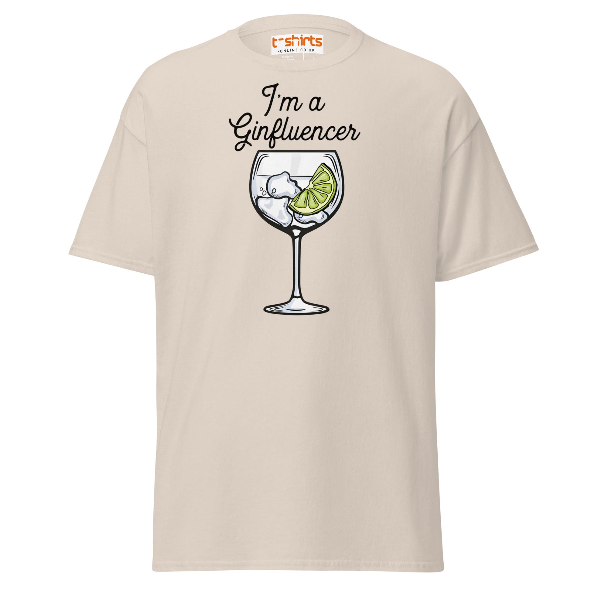 I'm A GINfluencer T-Shirt | Funny Gin Lover Gift Tee - Natural - T-Shirts Online