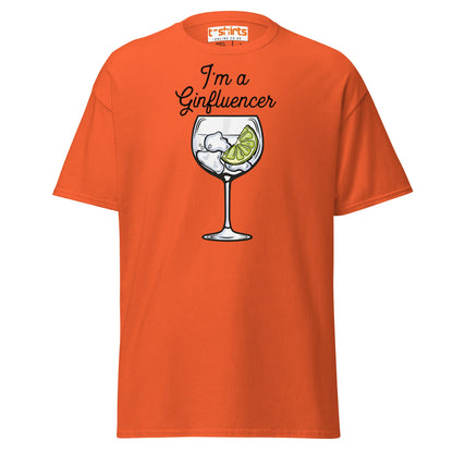 I'm A GINfluencer T-Shirt | Funny Gin Lover Gift Tee - Orange - T-Shirts Online