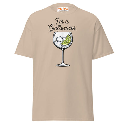 I'm A GINfluencer T-Shirt | Funny Gin Lover Gift Tee - Sand - T-Shirts Online