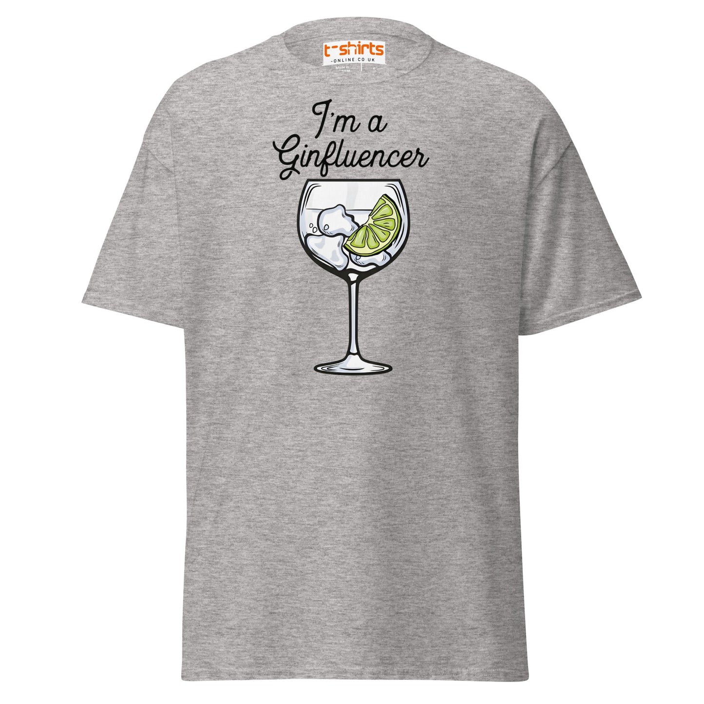 I'm A GINfluencer T-Shirt | Funny Gin Lover Gift Tee - Sport Grey - T-Shirts Online