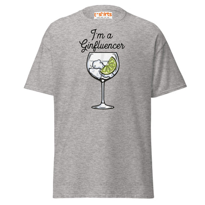 I'm A GINfluencer T-Shirt | Funny Gin Lover Gift Tee - Sport Grey - T-Shirts Online