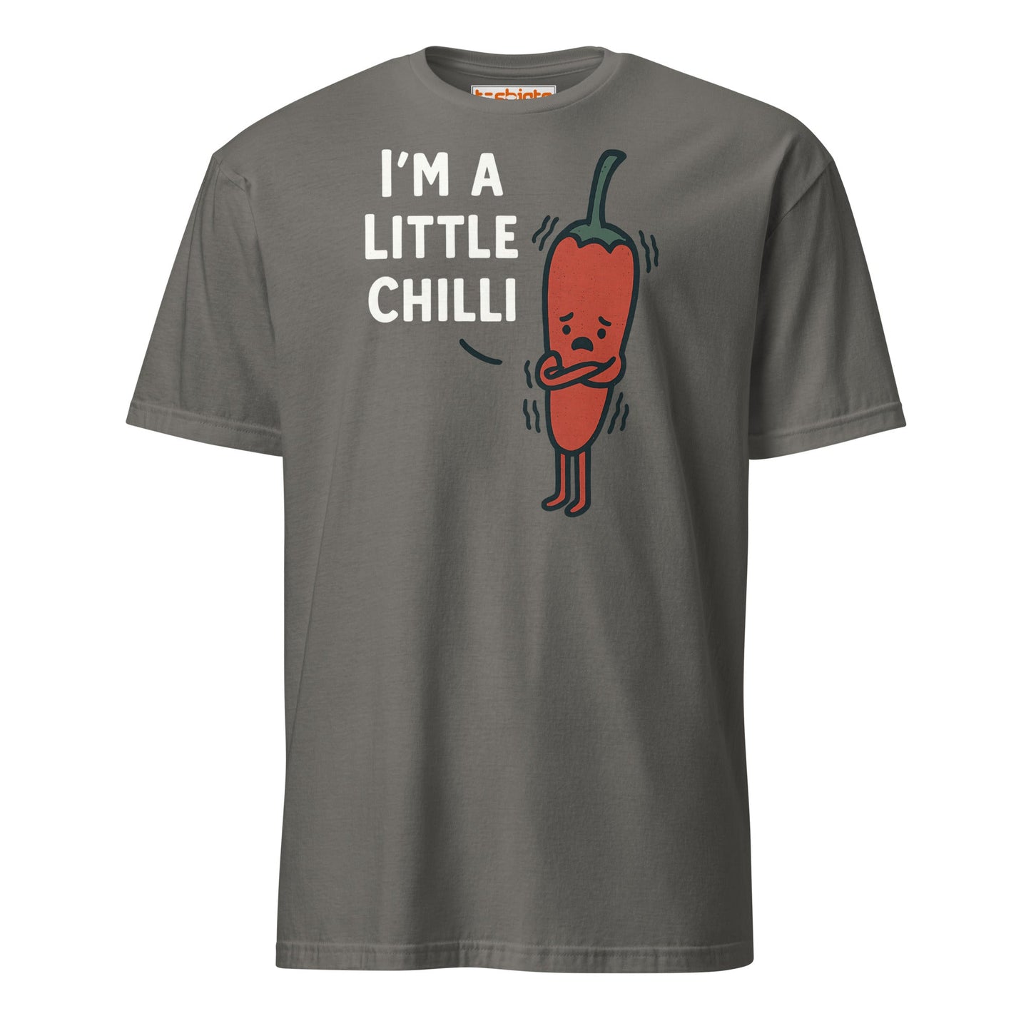 I’m a Little Chilli T-Shirt – Funny Food Pun Cartoon Tee - Charcoal - T-Shirts Online