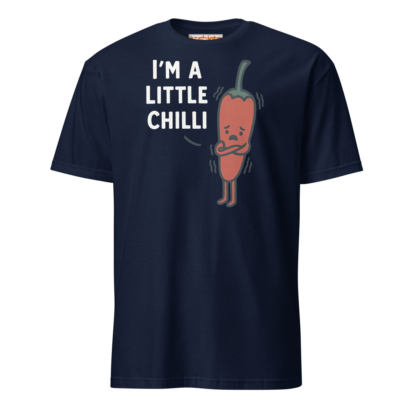 I’m a Little Chilli T-Shirt – Funny Food Pun Cartoon Tee - Navy - T-Shirts Online