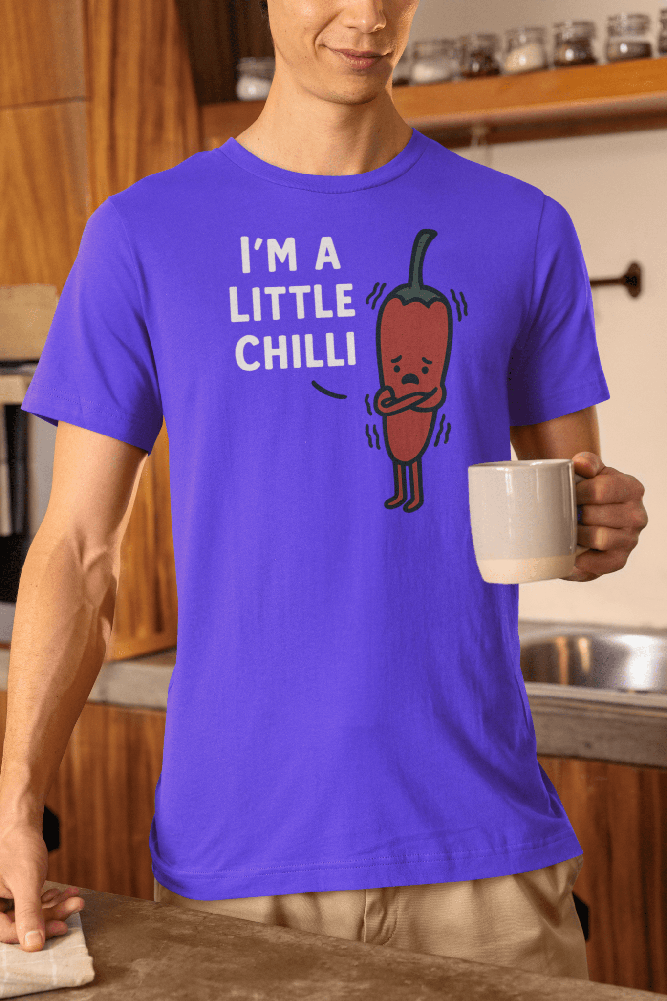 I’m a Little Chilli T-Shirt – Funny Food Pun Cartoon Tee - Purple - T-Shirts Online