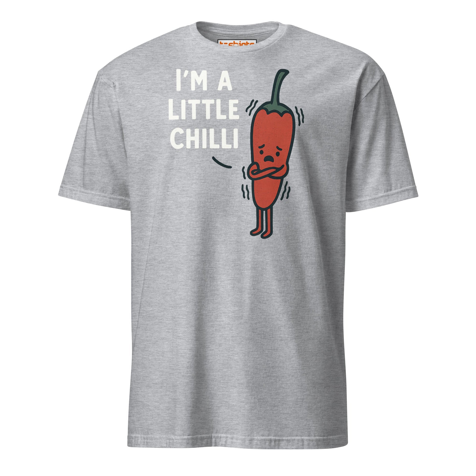I’m a Little Chilli T-Shirt – Funny Food Pun Cartoon Tee - Sport Grey - T-Shirts Online