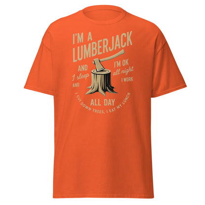 I'm a Lumberjack T-Shirt – Funny Lumberjack Tee - Orange - T-Shirts Online
