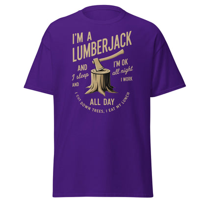I'm a Lumberjack T-Shirt – Funny Lumberjack Tee - Purple - T-Shirts Online