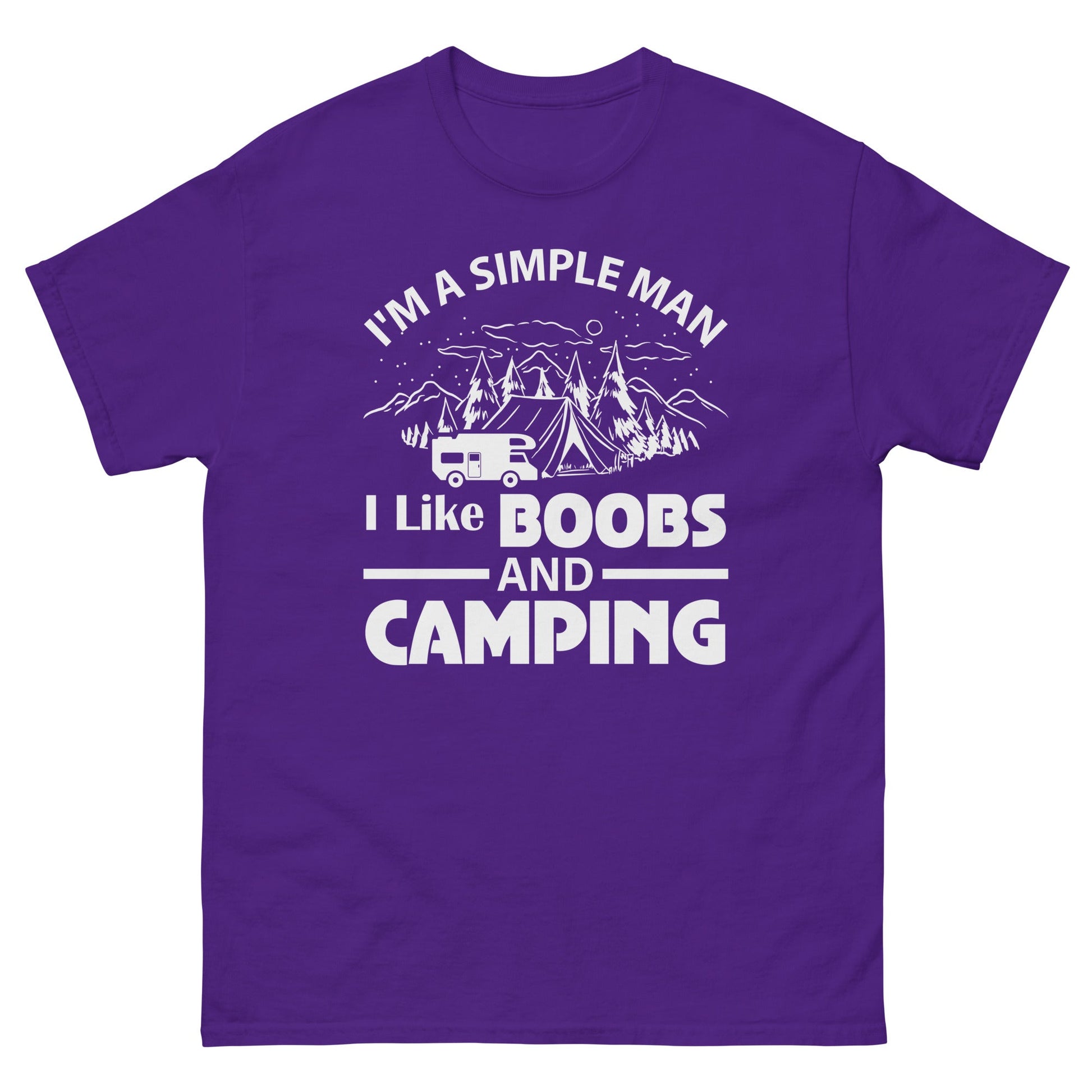 I'm a Simple Man | Funny Camping T-Shirt - Purple - T-Shirts Online