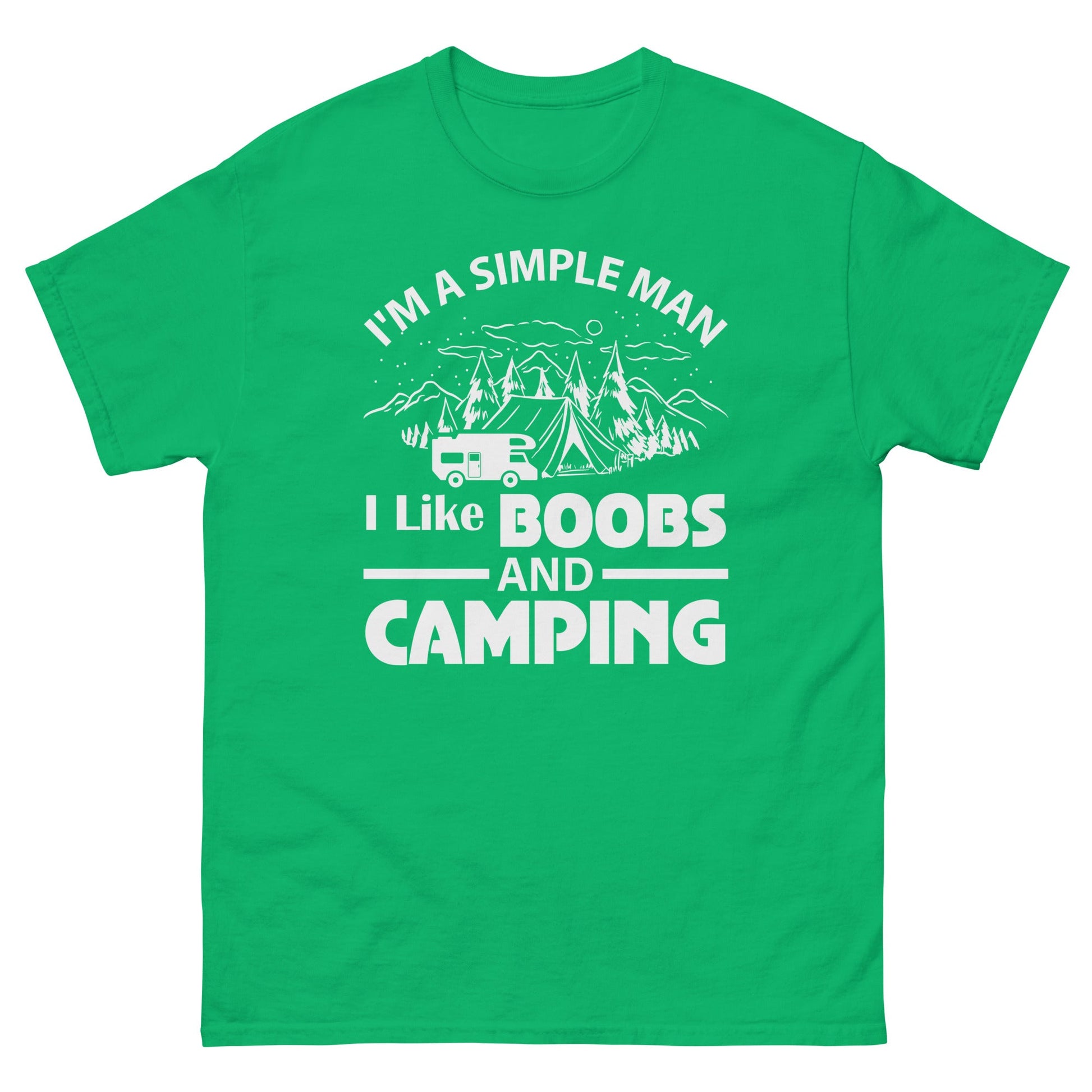 I'm a Simple Man | Funny Camping T-Shirt - Irish Green - T-Shirts Online